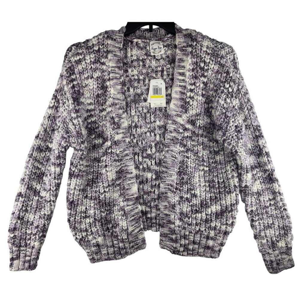 Hippie Rose Lavender Combo Open Cardigan Sweater M